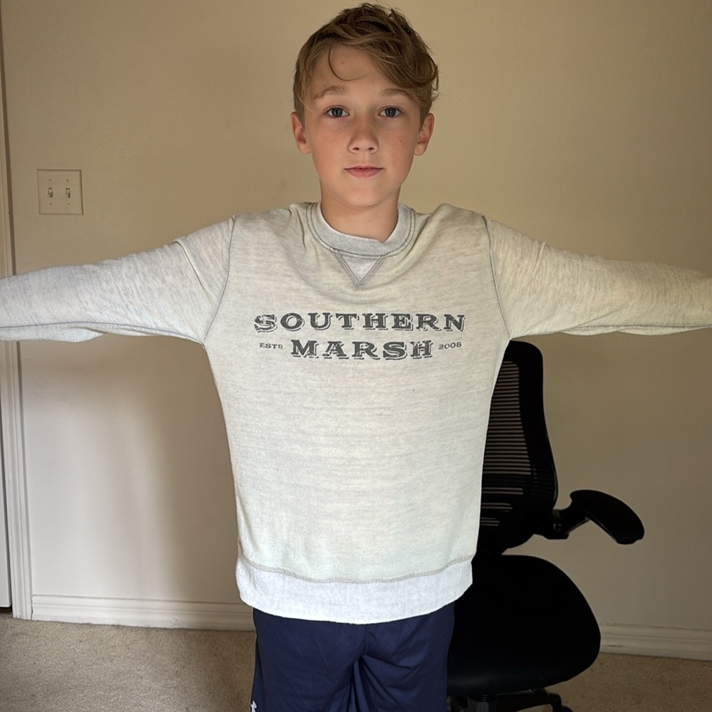 Southern Marsh Kids Sweater in Cream and Gray